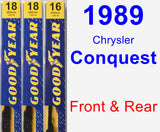 Front & Rear Wiper Blade Pack for 1989 Chrysler Conquest - Premium