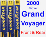 Front & Rear Wiper Blade Pack for 2000 Chrysler Grand Voyager - Premium