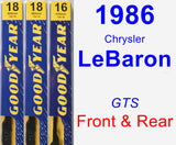 Front & Rear Wiper Blade Pack for 1986 Chrysler LeBaron - Premium