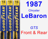 Front & Rear Wiper Blade Pack for 1987 Chrysler LeBaron - Premium