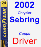 Driver Wiper Blade for 2002 Chrysler Sebring - Premium