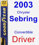 Driver Wiper Blade for 2003 Chrysler Sebring - Premium