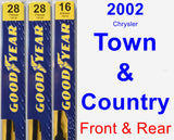 Front & Rear Wiper Blade Pack for 2002 Chrysler Town & Country - Premium