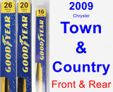Front & Rear Wiper Blade Pack for 2009 Chrysler Town & Country - Premium