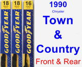 Front & Rear Wiper Blade Pack for 1990 Chrysler Town & Country - Premium