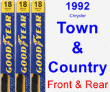 Front & Rear Wiper Blade Pack for 1992 Chrysler Town & Country - Premium