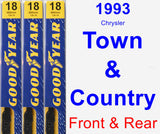 Front & Rear Wiper Blade Pack for 1993 Chrysler Town & Country - Premium