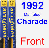 Front Wiper Blade Pack for 1992 Daihatsu Charade - Premium