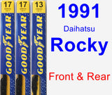 Front & Rear Wiper Blade Pack for 1991 Daihatsu Rocky - Premium