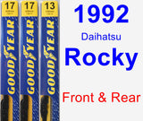 Front & Rear Wiper Blade Pack for 1992 Daihatsu Rocky - Premium