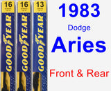 Front & Rear Wiper Blade Pack for 1983 Dodge Aries - Premium