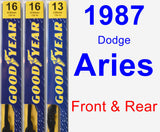 Front & Rear Wiper Blade Pack for 1987 Dodge Aries - Premium