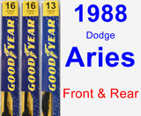 Front & Rear Wiper Blade Pack for 1988 Dodge Aries - Premium