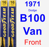 Front Wiper Blade Pack for 1971 Dodge B100 Van - Premium
