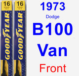 Front Wiper Blade Pack for 1973 Dodge B100 Van - Premium