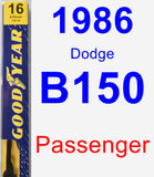 Passenger Wiper Blade for 1986 Dodge B150 - Premium