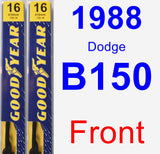 Front Wiper Blade Pack for 1988 Dodge B150 - Premium