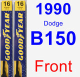 Front Wiper Blade Pack for 1990 Dodge B150 - Premium