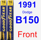 Front Wiper Blade Pack for 1991 Dodge B150 - Premium