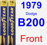 Front Wiper Blade Pack for 1979 Dodge B200 - Premium