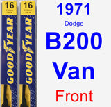 Front Wiper Blade Pack for 1971 Dodge B200 Van - Premium