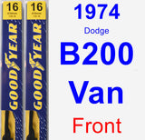 Front Wiper Blade Pack for 1974 Dodge B200 Van - Premium