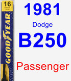 Passenger Wiper Blade for 1981 Dodge B250 - Premium