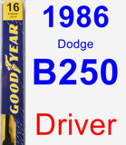 Driver Wiper Blade for 1986 Dodge B250 - Premium