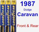 Front & Rear Wiper Blade Pack for 1987 Dodge Caravan - Premium