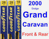Front & Rear Wiper Blade Pack for 2000 Dodge Grand Caravan - Premium