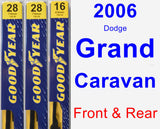 Front & Rear Wiper Blade Pack for 2006 Dodge Grand Caravan - Premium