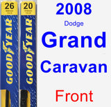 Front Wiper Blade Pack for 2008 Dodge Grand Caravan - Premium