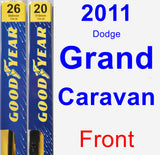 Front Wiper Blade Pack for 2011 Dodge Grand Caravan - Premium