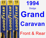 Front & Rear Wiper Blade Pack for 1994 Dodge Grand Caravan - Premium