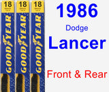 Front & Rear Wiper Blade Pack for 1986 Dodge Lancer - Premium