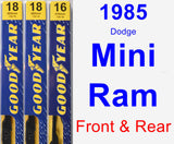 Front & Rear Wiper Blade Pack for 1985 Dodge Mini Ram - Premium