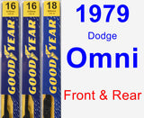 Front & Rear Wiper Blade Pack for 1979 Dodge Omni - Premium