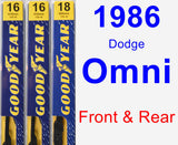 Front & Rear Wiper Blade Pack for 1986 Dodge Omni - Premium