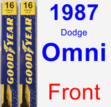 Front Wiper Blade Pack for 1987 Dodge Omni - Premium