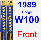 Front Wiper Blade Pack for 1989 Dodge W100 - Premium