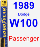 Passenger Wiper Blade for 1989 Dodge W100 - Premium