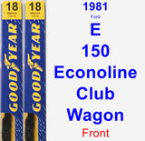 Front Wiper Blade Pack for 1981 Ford E-150 Econoline Club Wagon - Premium