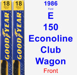 Front Wiper Blade Pack for 1986 Ford E-150 Econoline Club Wagon - Premium