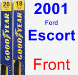 Front Wiper Blade Pack for 2001 Ford Escort - Premium