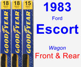 Front & Rear Wiper Blade Pack for 1983 Ford Escort - Premium