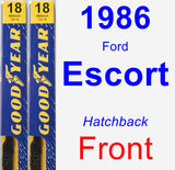 Front Wiper Blade Pack for 1986 Ford Escort - Premium