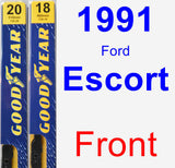 Front Wiper Blade Pack for 1991 Ford Escort - Premium