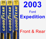 Front & Rear Wiper Blade Pack for 2003 Ford Expedition - Premium