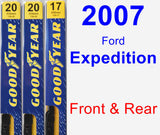 Front & Rear Wiper Blade Pack for 2007 Ford Expedition - Premium