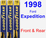 Front & Rear Wiper Blade Pack for 1998 Ford Expedition - Premium